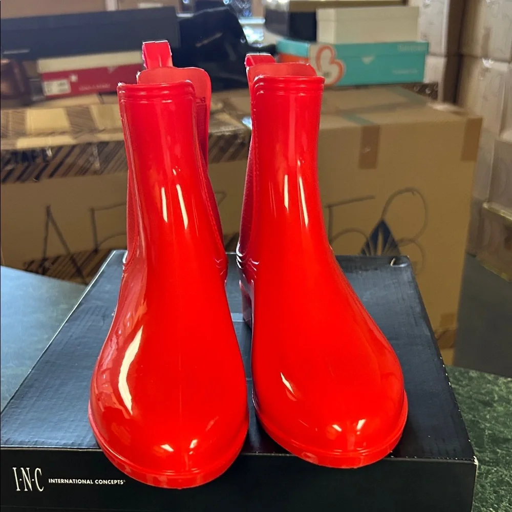 INC International Concepts Bright Red Women's Rain Boots